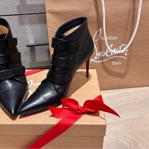 Christian Louboutin Triniboot Black Leather Ankle Booties